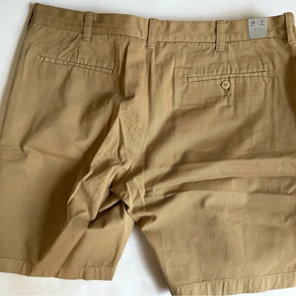 NWT J.Crew Men’s khaki shorts chino size 38 inseam 9 flat front black label - Picture 6 of 9